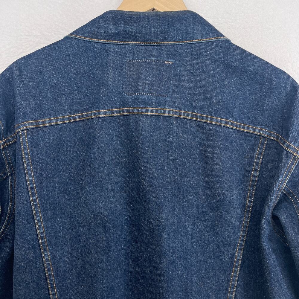 GAP Jacket Mens L 90s Y2K World Standard Jean Trucker Denim Cotton Blue VTG - Picture 10 of 13
